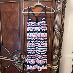 Athleta Mini Dress Pink and Turquoise Geometric
